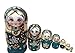 Leegoal New 7pcs Wooden Russian Nesting Dolls Braid Girl Dolls Traditional Matryoshka Wishing Dolls Gift Green