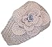 Best Winter Hats Womens Loose Knit Headband W/Knit Flower and Jewel (One Size)