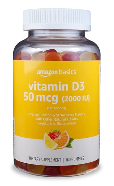 AMAZON BASICS VITAMIN D3 2000 IU GUMMIES, ORANGE,...