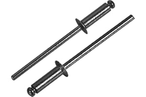 uxcell 100Pcs 1/8" x3/8" Aluminum Blind Rivets, Aluminum Grip and Steel Mandrel, Countersunk Head Long Split Rivets for Metal