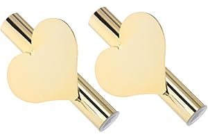 TOBBOMEY 2Pcs Gold Heart-Shaped Metal Wall Vase Tubes, Peel and Stick Adhesive Floral Holders for Hanging