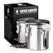 Bean Envy Airtight Coffee Canister - 16 oz - Includes Stainless Steel Coffee Scoop - Sealed Container With Cantilever Lid - Co2 Gas Release Wicovalve™ & Numerical Day/Month Tracker - Stainless