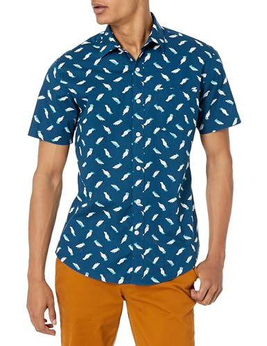 Amazon Essentials Men's Slim-Fit Men's Short Sleeve Collared Button Down Shirt,…