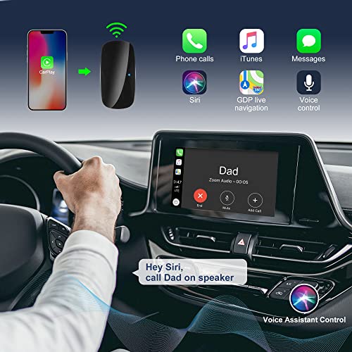 Wireless CarPlay Adapter for Factory Wired CarPlay, Wireless Dongle for Apple CarPlay Cars from