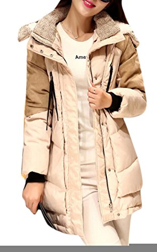 Enlishop Women's Winter Thicken Oversize Puffer Down Coat Jacket With Hood Red Enlishop Women's Winter Thicken Oversize Puffer Down Coat Jacket With Hood Red