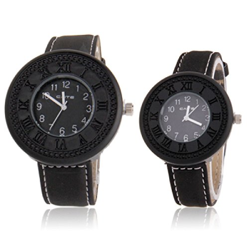 Style Classic Quartz Wrist Watch / Couple Watch + Synthetic Leather Strap Watch