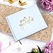Wedding Guest Book | Perfect Bridal Registry for Signature & Messages | Best Shower Gift | Wedding Day Memory Book | Hard Cover with Gold Foil, 64 Gold Gilded Pages & Ribbon Bookmark | 7” x 9”