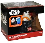 ThinkGeek Star Wars BB-8 USB Car Charger with 2 USB Charging Ports - Head Moves, Rotates, and Makes Sounds, 3-Setting Power Switch Control