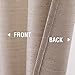 jinchan Linen Textured Curtains for Living Room 84 inches Long 1 Pair Jacquard Window Treatment Set for Bedroom Drapes Beige