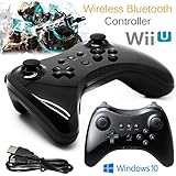 Wireless Controller Gamepad with Black Wireless Rechargeable Game Controller Joystick Gamepad for Wii U Pro Controller Gamepad by ixaer - Perfect Gift for Kids as Christmas Gift