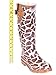 Women Rubber Rain Boots with Cotton Lining, Safari and Animal Prints (Animal Black,