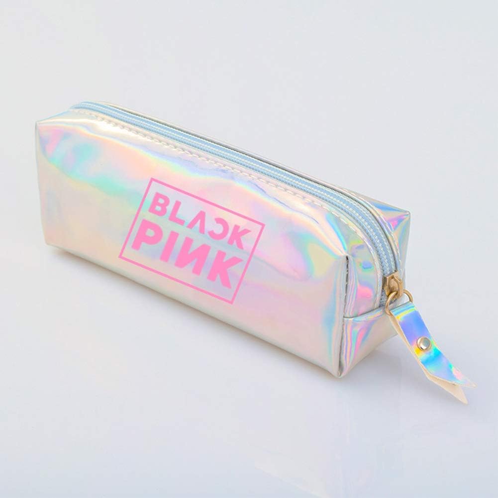 zhongjiany Kpop Blackpink Student Pencil Case PU Leather Laser Pen Pouch Bag Fashion Fans