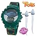 DreamWorks Trolls Kids Green Camo LCD Flashing Lights Wrist Watch in a Coin Bank