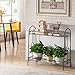 2-Tier Metal Plant Stand Flower Pot Holder for Indoor Outdoor Decor, 33 1/2 x 13 1/2 x 32 5/16 in.(LxDxH)