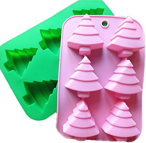 JLHua 6 Cavity Large Chirstmas Tree Cake Mould Candy Chocolate Mold