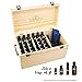 Serene Stream 64-Slot Essential Oil Storage Box Organizer- Removable Dividers - 2 Stack-able Inner Trays - Premium Solution Fits 5ml, 10ml, 15ml, 30ml Bottles, Tubes, Accessories and More EO Products