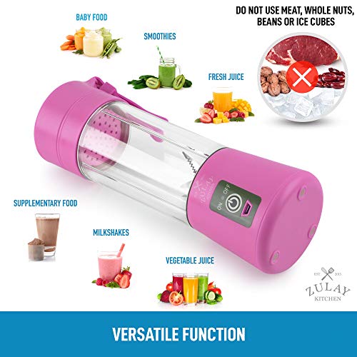 Zulay Portable Blender For Shakes And Smoothies USB Rechargeable