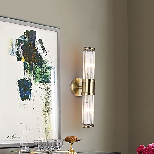 Glass Wall Light Fixture Indoor Antique Bronze ECOBRT Bathroom Vanity Lights Fixtures Beside Mirror Lighting Lamps Up and Down Wall Mounted Light E12 Socket