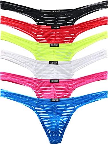 Men's 6-Pack Thong Underwear Modal Low Rise Briefs Panties