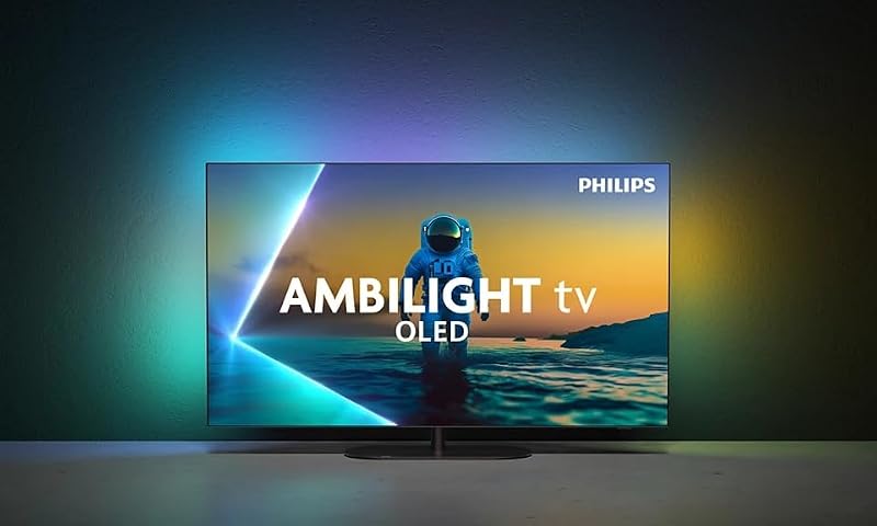 Ambilight 48OLED820 4K OLED Smart TV Display 48 Zoll mit P5 AI Picture, Titan TV, Dolby Vision und Dolby Atmos Sound, funktioniert mit Alexa und Google Assistant