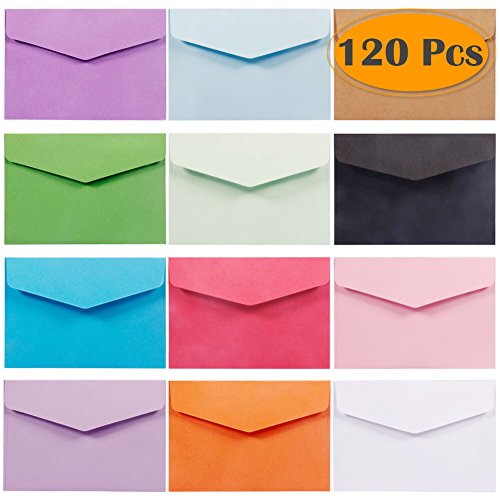 120 PC SMALL Colored Envelopes 4.5 X 3.2 In Assorted Colors Office