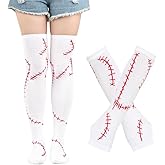 YELAIVP Over Knee Rainbow Thigh High Socks Gloves Set Cosplay Accessories Arm Leg Warmers for Girls