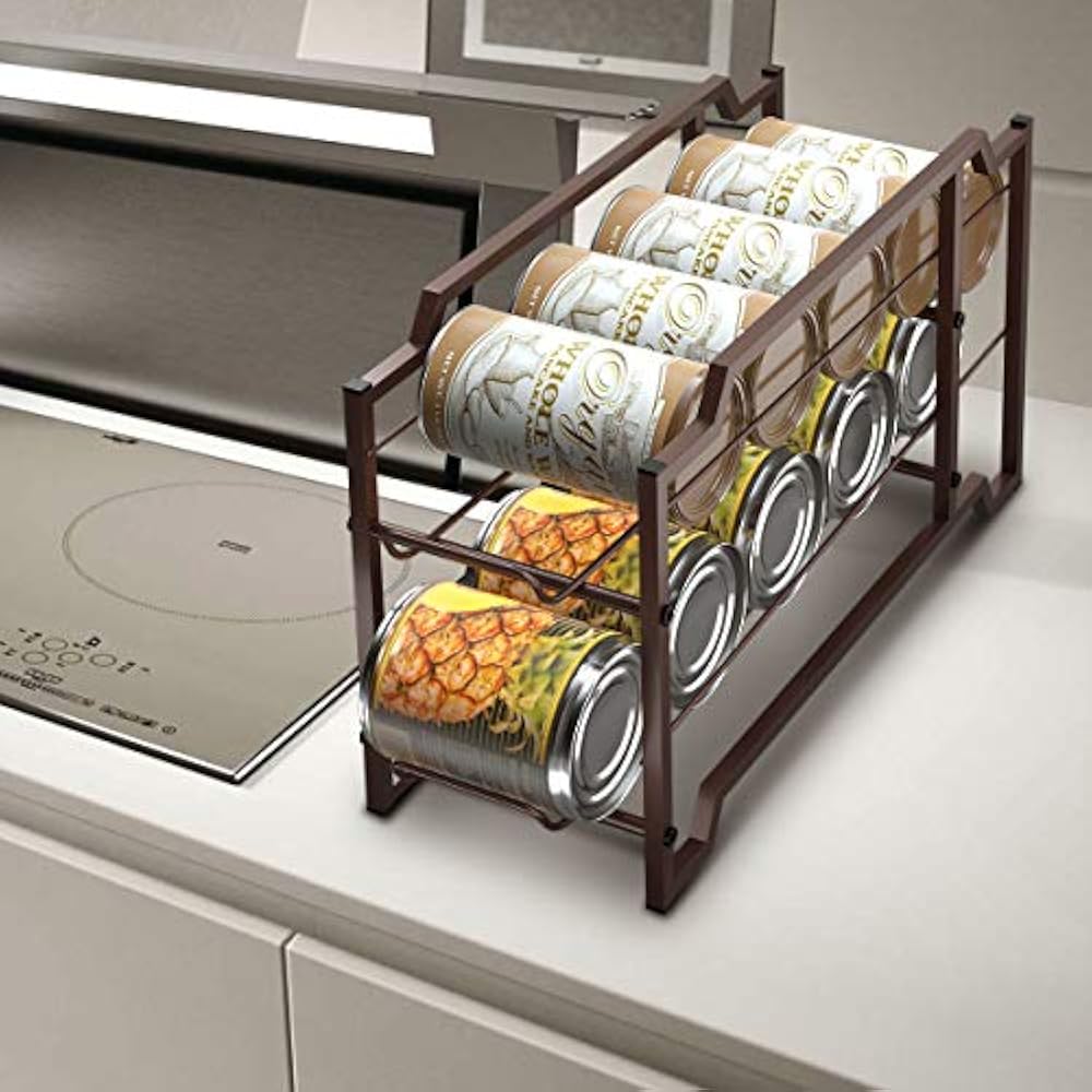 2Pack Soda Can Beverage Dispenser Rack, Stackable Storage Organizer