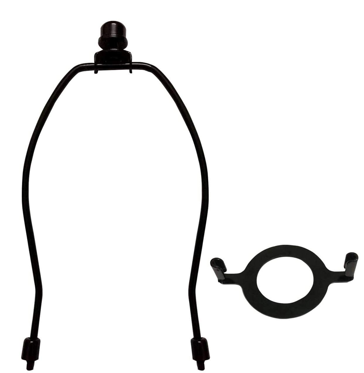 RddenIy 6" Lamp Shade Harp Holder and E26 Light Base UNO Fitter Adapter Converter Finial Set,for Table and Floor Lamps