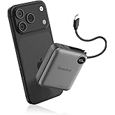 Mini Portable Charger 10000mAh 22.5W Power Bank Fast Charging USB C in&Out Battery Pack with Built-in Cable, Travel Essential Powerbank Compatible with iPhone 17 /16/15/14/13, Samsung S25 /S24,iPad