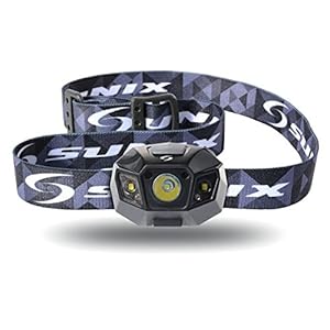 [Sunix] LEDヘッドライト2000mAh リチウム充電電池 ブラック