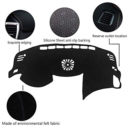 Dashboard Black Center Console Cover Dash Mat Protector Sunshield Cover Pad Carpet Fits 2014-2018 Nissan Altima - Thumbnail 4