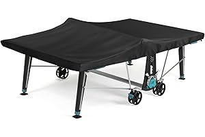 Saking Ping Pong Table Cover Waterproof, 600D Heavy-Duty Table Tennis Cover Waterproof for Outdoor & Indoor All-Weather Protection, 111"L x 61"W x 8"H, Black