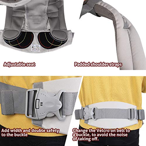 Baby Carrier, 5-in-1 Convertible Carrier Ergonomic, Soft Breathable Mesh Cmfortable, Front and Back Carrier, with Head Support, Padded Shoulder Strap (Black)