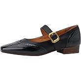 U-lite Women's Mary Jane Leather Flats Ballet Dress Shoes Square Toe Slip On Vintage Casual Style