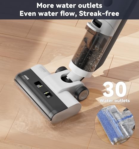 JONR ED12 Cordless Wet Dry Vacuum and Mop, 3-in-1 Self-Cleaning Floor Washer for Hardwood Tile Laminate, 0.1 Inch Edge Cleaner, Self-Propelled, Lightweight for Spills Pet Hair (L)