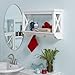 RiverRidge X-Frame Bath Collection Hooks Wall Shelf, White
