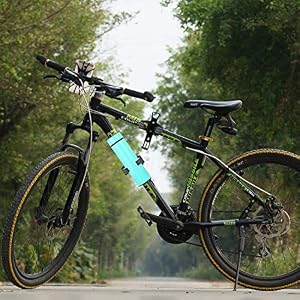 M-Aimee 2 Pack Bike Water Bottle Holder No Screws with 1 Pack Silicone Bike Phone Mount, 360 Degree Rotating, Bike Accessories Bike Cup Holder and Bike Phone Holder (Black)