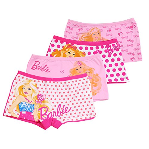 2-8 Years Girls Barbie Princess Pink Boyshorts Panties Character Underwear 4 Pack