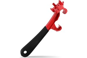LOYANGER Bung Wrench & Bucket Opener Tool, 3-in-1 Aluminum Drum Lid Remover for 5-55 Gallon Drums, Paint Cans, Pails, Barrel Opener Tool with Non-Slip Handle for Industrial/Home Use(Color:Black red)