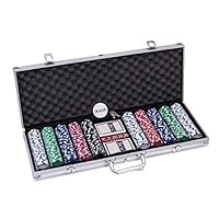 Doublefan Poker Chips Set, Heavy Duty 11.5 Gram Clay Poker Chips Set Texas Holdem Blackjack Gambling Chips Aluminum Case (500pcs)