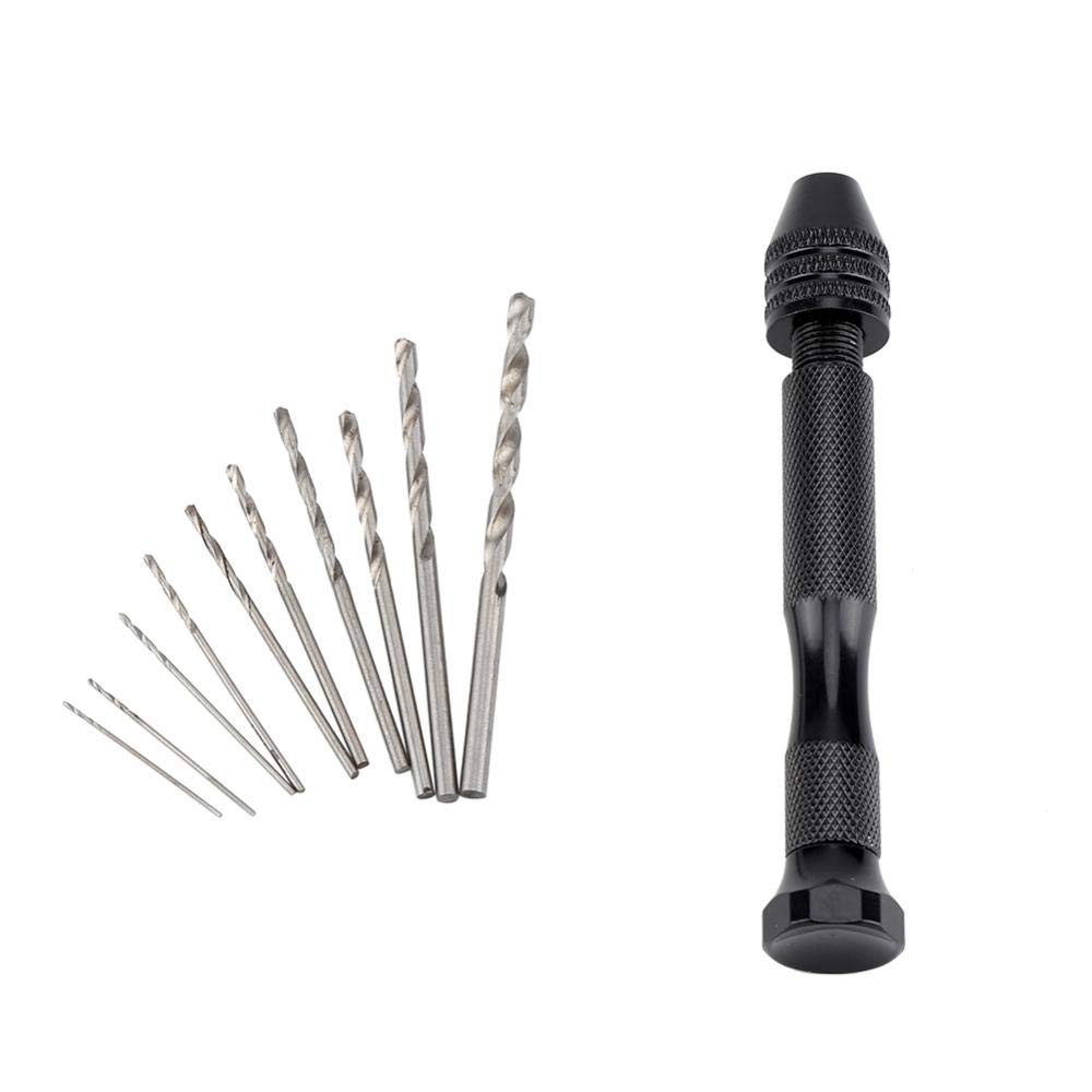 Rotary Hand Drill Bit Mini Micro Twisted with Bits Plastic Drilling Tool for DIY Crafts (#1)