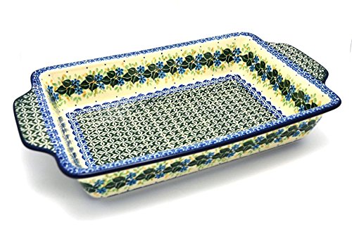 Click Here to See More Images Polish Pottery Baker - Rectangular Brownie Pan - Ivy Trail