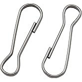 LYECUN 12Pcs Flag Pole Clip Snap Hooks, 304 Stainless Steel Spring Hook for Flagpole Accessories, Hanging Bird Feeders, Keychain (1.58inch)