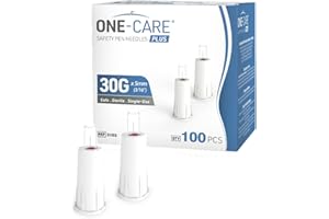 ONE-CARE Plus Safety Pen Tips 30G x 5mm, Comfort, Universal Design, Box of 100