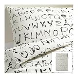 Ikea Eivor Ord Duvet Cover and Pillowcases, Full/queen, White/black