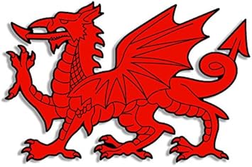 Amazon Com American Vinyl Wales Red Dragon Shaped Sticker Uk Welsh Logo Automotive
