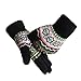 LETHMIK Womens&Girls Thick Knit Gloves Warm Winter Colorful Glove with Wool Lined Black
