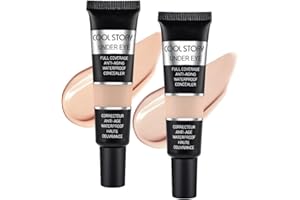 SUAKE Pro Under Eye Full Coverage Liquid Concealer to Cover Dark Circles, Scars,Redness,Spots,Fine Lines,Corrector Anti-Aging Natural Finish, Moistening Smooth Cream,Waterproof 0.4 * 2 fl oz-Beige+Nude