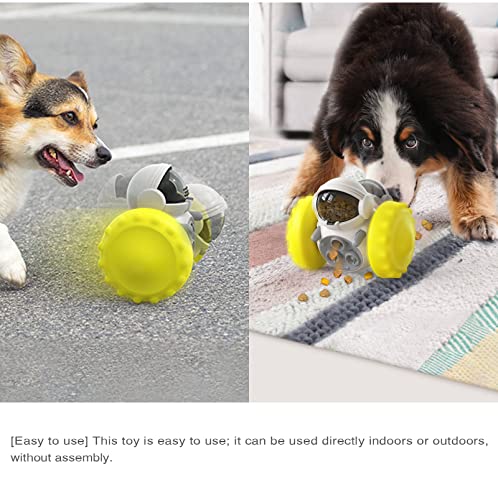Dog Treat Toy Interactive Toys to Improve Dog\'s IQ and Digestion, Food Dispenser Robot Tumbler Shape Toy Slow Eating IQ Treat Toy for Small Medium Dogs