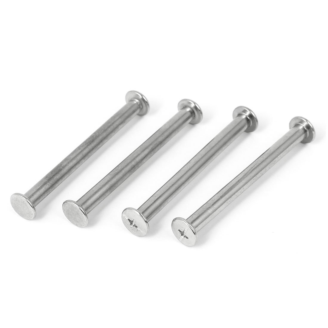 Sourcingmap M5 x 55mm Nickle Plated Metal Books Albums Binding Screws Posts 4PCS